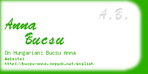 anna bucsu business card